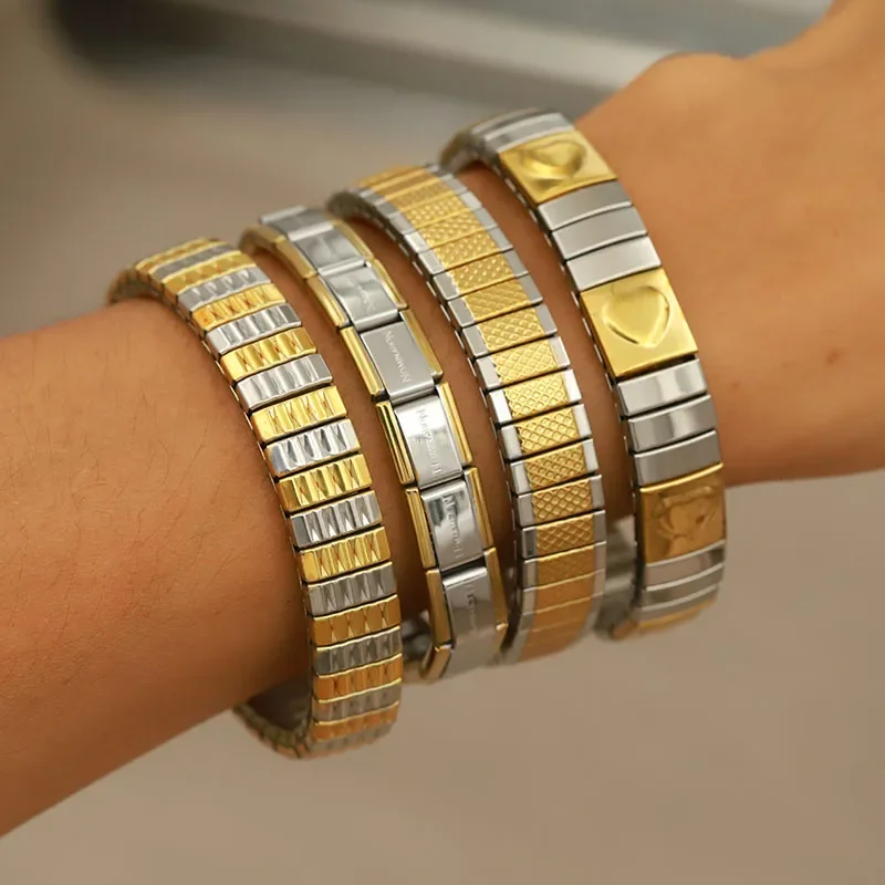 Men'S Accessories Jewelry Brands - Pulseiras de corda elástica de metal
