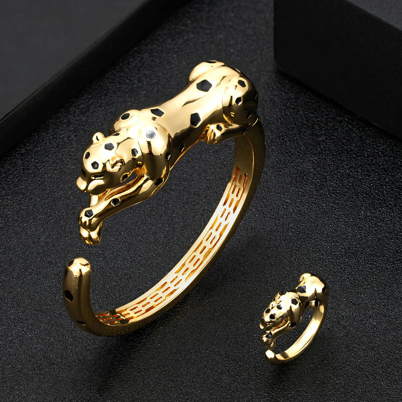 Men'S Accessories Jewelry Brands - Zlxgirl-Leopardo Animal Bangle and Ring Sets,